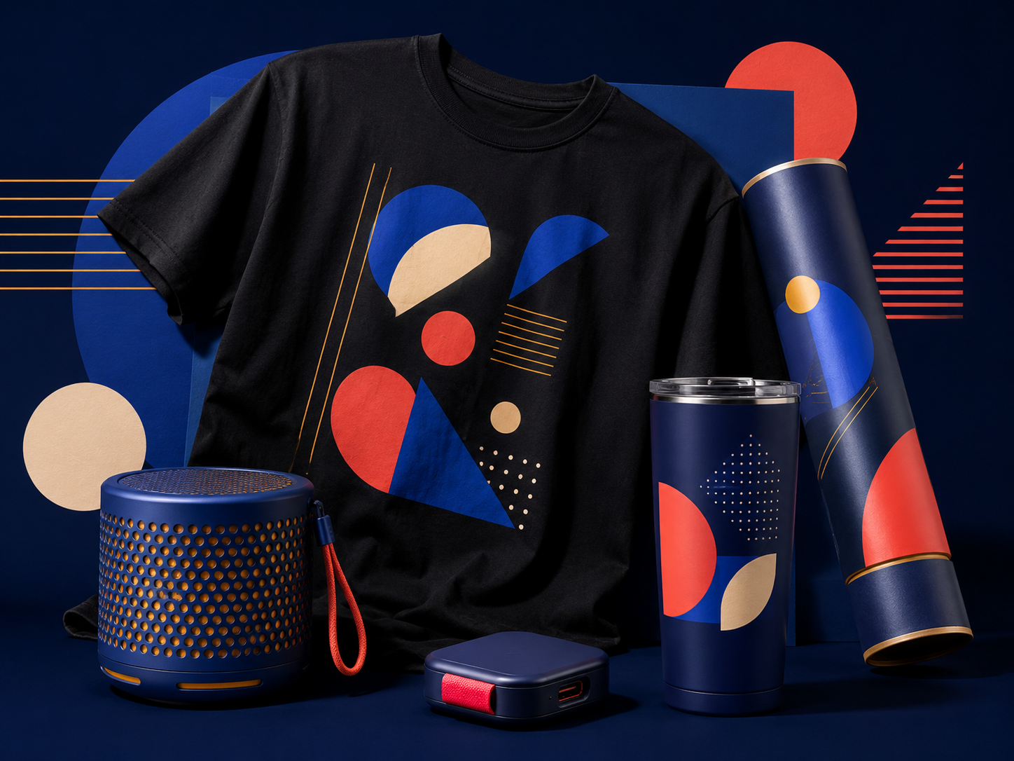 A colorful collection of clothing, home, art, and tech goods